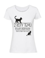 Damska koszulka  z nadrukiem - 2 KOTY TEMU biały XL Inna marka