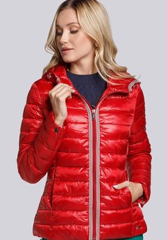 Damska kurtka pikowana z trójkolorową lamówką czerwona M - WITTCHEN