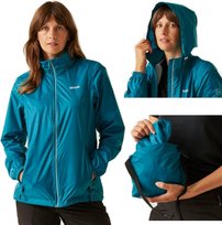 Damska kurtka przeciwdeszczowa z kapturem Regatta RWW304 C5M turkusowy S