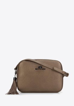 Damska listonoszka skórzana pudełkowa z chwostem złota - WITTCHEN