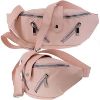 DAMSKA SASZETKA NERKA TOREBKA CROSSBODY BAG NA RAMIĘ RÓŻOWA