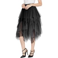 Damska Spódnica Tiulowa Midi Siateczka Boho Elegancka Warstwowa Czarna XL Inna marka
