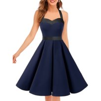 Damska Sukienka Koktajlowa Midi Retro Lata 50 Vintage Granatowa M Inna marka
