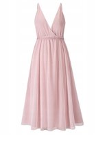 Damska Sukienka Midi Tiulowa Z Wiązaniem Na Wesele