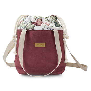 Damska torebka A4 lub A5 - Materiałowa torba na ramię z wewnętrzną kieszonką jako torba na zakupy kwiaty czerwone - Amazinggirl