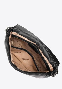 Damska torebka pikowana w kwadraty na łańcuszku mała czarno-złota - WITTCHEN