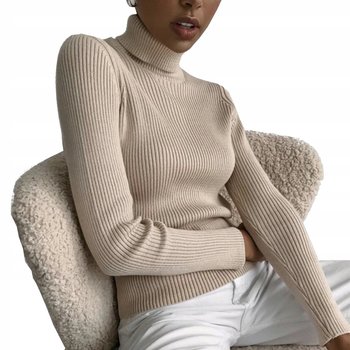 Damski Golf Dopasowany Sweter Długi Rękaw Kolory - SNM