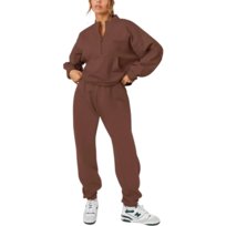 Damski Komplet Dresowy Bluza Spodnie Bawełna Sportowy Stylowy Brązowe XL Inna marka
