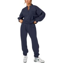 Damski Komplet Dresowy Bluza Spodnie Bawełna Sportowy Stylowy Granatowy XL Inna marka