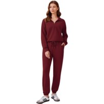 Damski Komplet Dresowy Bluza Spodnie Sportowy Casualowy Stylowy Bordowy M