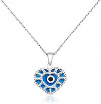 Damski Srebrny Naszyjnik z Wisiorkiem Glass Evil Eye MYSTIC JEWELS