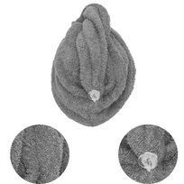 DAMSKI TURBAN RĘCZNIK DO WŁOSÓW SPA NA GŁOWĘ 100% BAWEŁNA FROTTE SZARY Spod Igły i Nitki