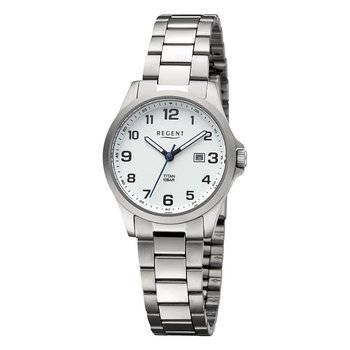 Damski zegarek analogowy Regent na metalowej bransolecie w kolorze srebrnym URBA779 - Regent