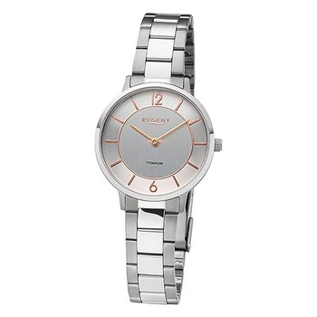 Damski zegarek analogowy Regent z metalową bransoletą w kolorze srebrnym URF1339 - Regent