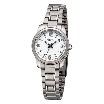Damski zegarek analogowy Regent z metalową bransoletą w kolorze srebrnym URF1441 - Regent