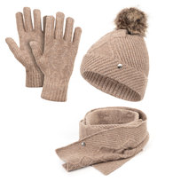Damski zestaw zimowy czapka szal rękawiczki HZ0012 HEYO