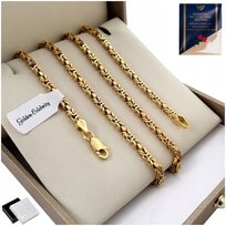 DAMSKI ZŁOTY ŁAŃCUSZEK KRÓLEWSKI SREBRO 925/585 14K NA 20 30 40 50 URODZINY