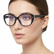 Damskie czarne Okulary Zerówki do KOMPUTERA Blue Light OPRAWKI POLARZONE
