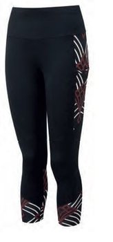 Damskie Getry Do Biegania Ronhill Wmn'S Life Satori Tight | Black / Cabernet Deco - Rozmiar M - RONHILL