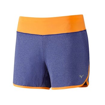 Damskie krótkie spodenki do biegania Mizuno Active Short | LIBERTY/ORANGE POP - Rozmiar XS - Mizuno