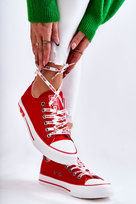 Damskie Materiałowe Trampki Big Star KK274104 Czerwone-37