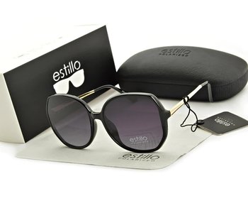 Damskie okulary przeciwsłoneczne polaryzacyjne czarne EST-11-1 Estillo - Inna marka