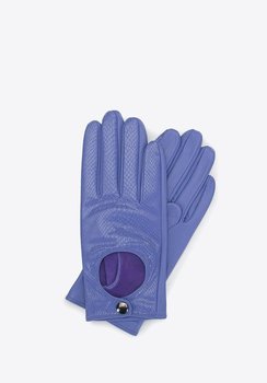 Damskie rękawiczki samochodowe ze skóry lizard fioletowe L - WITTCHEN