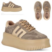 Damskie SKÓRZANE Sneakersy FILIPPO Modne sportowe Półbuty na Platformie 39 FILIPPO