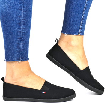 DAMSKIE TENISÓWKI WSUWANE SLIP ON BUTY SPORTOWE 7655 CZARNE - NEWS