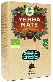 Dary Natury, Herbata zielona bio, Yerba Mate, 25x2 g - Dary Natury