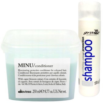 Davines, Essential Haircare Minu, Odżywka do włosów koloryzowanych 250ml+ Szampon - Davines