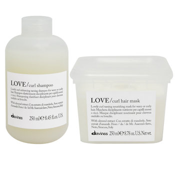 davines, Love Curl, Podkreślający skręt włosów szampon 250ml + maska 250ml - Davines