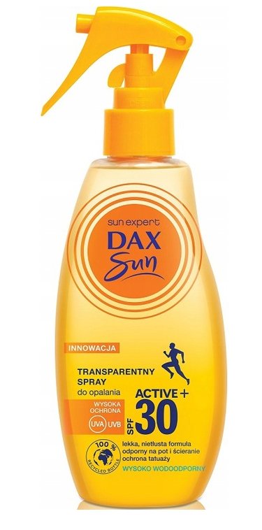 Фото - Крем для засмаги DAX Sun, Active, Transparentny spray ochronny SPF 30, Triger, 200 ml 