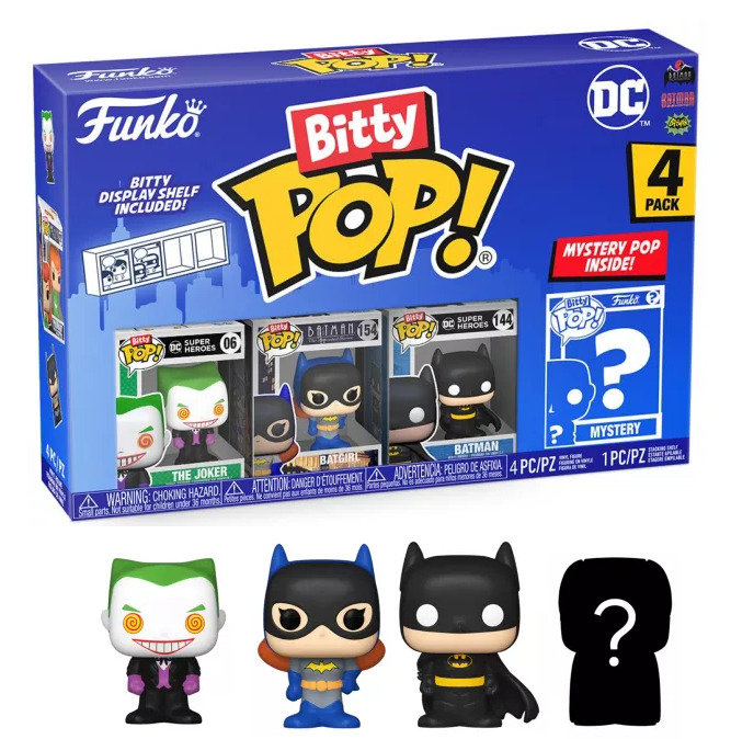 Фото - Фігурки / трансформери Funko DC  Pop! Bitty, Figurki 4 pak 2.5cm, The Joker, Batman, Bat-Girl 
