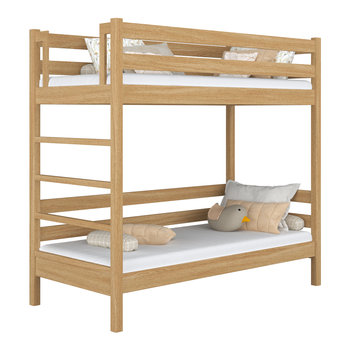 Dębowe łóżko piętrowe N03 dąb naturalny 120x180 - N-Wood