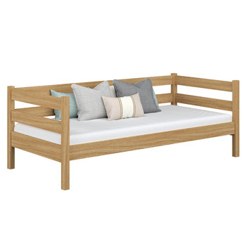 Dębowe łóżko sofa N01 dąb naturalny 120x180 - N-Wood