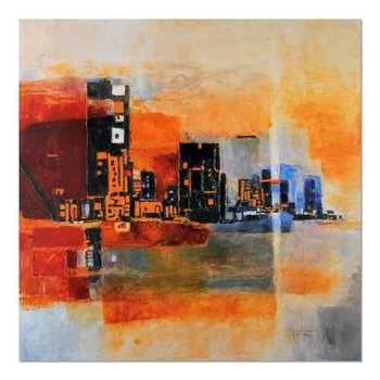 Deco panel CARO Abstrakcja - panorama miasta, 80x80 cm - Caro