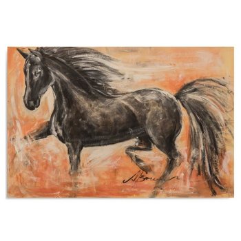 Deco panel CARO Czarny koń 1, 50x40 cm - Caro