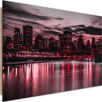 Deco Panel CARO Czerwone światła miasta, 90x60 cm - Caro