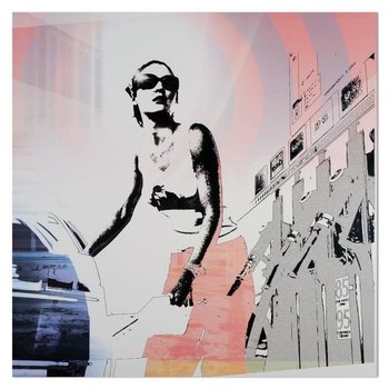 Deco panel CARO Kobieta przy samochodzie, 70x70 cm - Caro