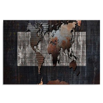 Deco Panel CARO Kompozycja z mapą świata 4, 70x50 cm - Caro