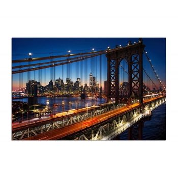 Deco panel CARO Zachód słońca nad Brooklyn Bridge, 80x60 cm - Caro