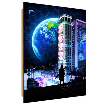 Deco panel FEEBY, Kosmiczne miasto, 40x60 cm - Feeby
