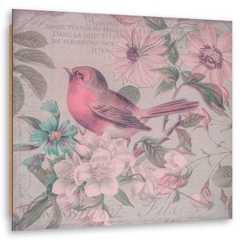 Deco Panel: Ptak w kwiatach, 60x60 cm - Feeby