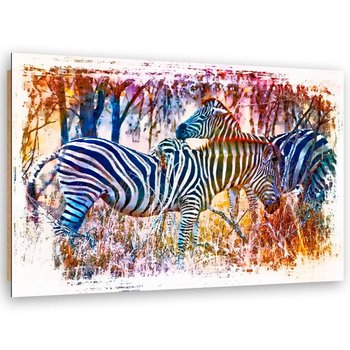 Deco Panel: Zebry, abstrakcja, 50x70 cm - Feeby