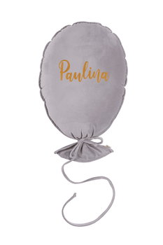 DECORATIVE BALLOON DELUX SILVER GREY [HASŁO: WŁASNY TEKST, KOLOR HAFTU: GOLD] - Malomi Kids