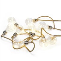 Decorative Lighting Lampki na parcianym sznurku girlanda na sznurze 10 żarówek 2,25 m