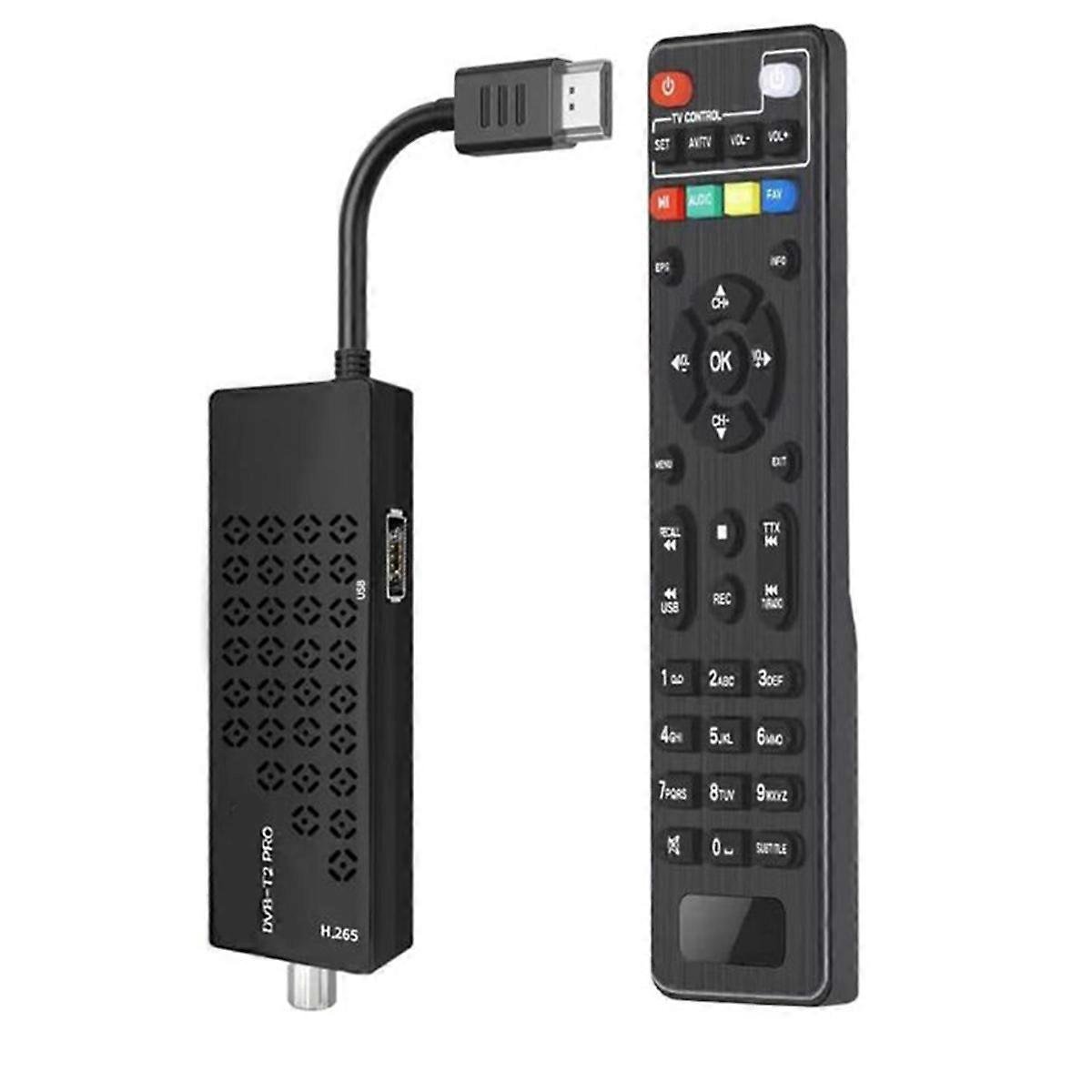 Décodeur TNT HD Romicta - Tuner DVB-T2/C HDMI 1080P H.265, WiFi, PVR, YouTube, Télécommande 2en1 Universelle