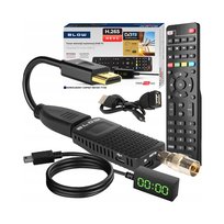 DEKODER TUNER TV DVB-T2 HEVC H.265 FULL HD MINI STICK PILOT BATERIE ZESTAW Inna marka