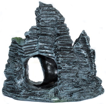 Dekoracja ciemna skała z otworami do akwarium 028A